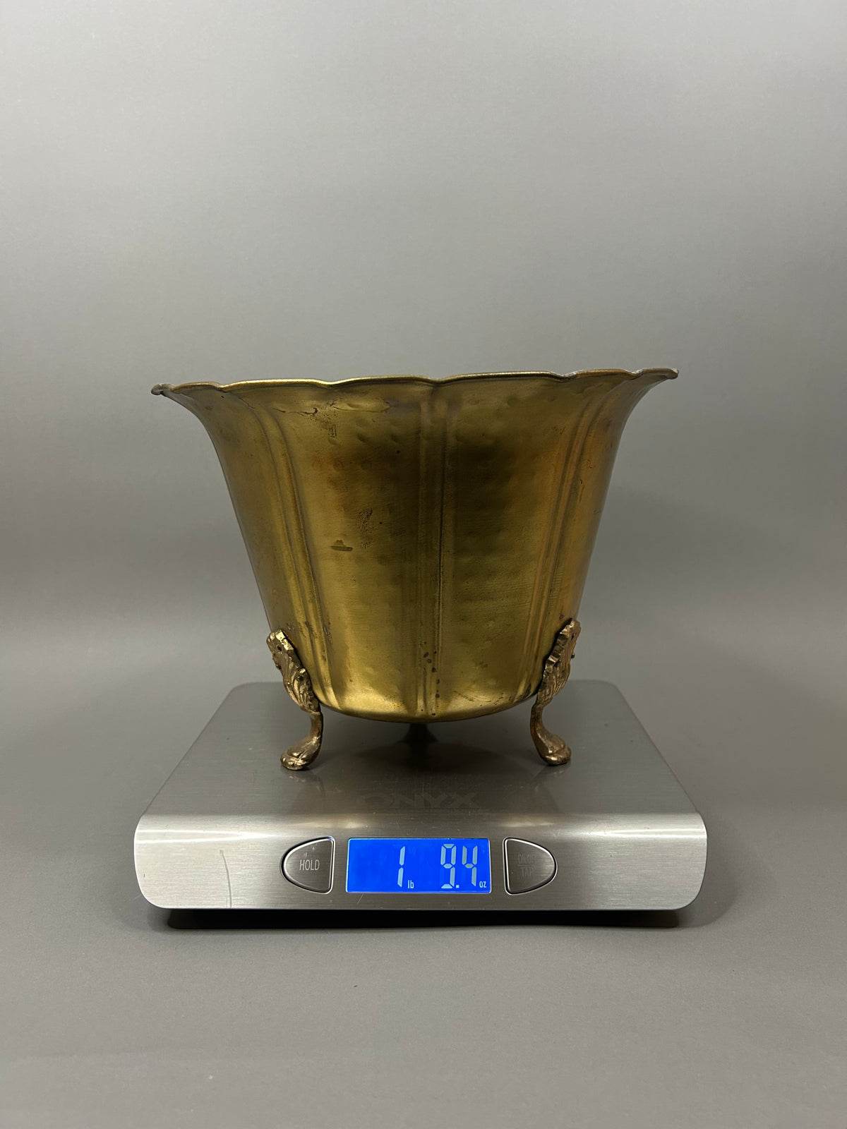 Brass footed planter