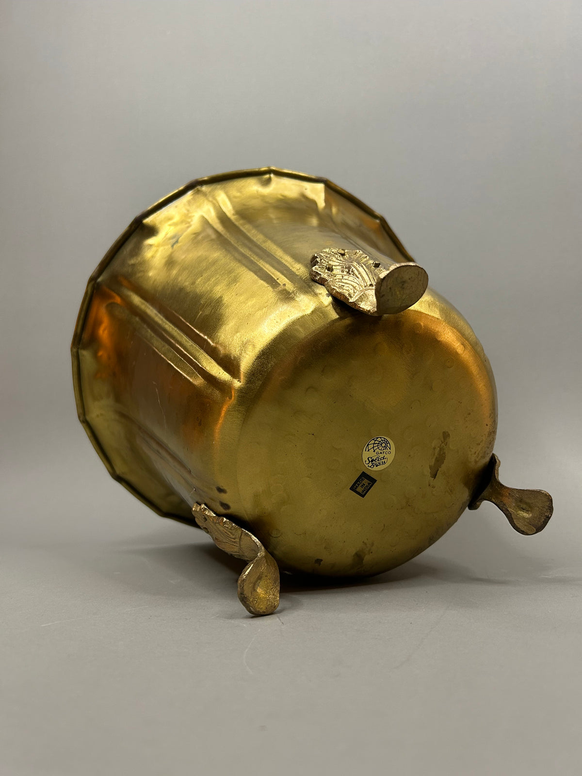 Brass footed planter