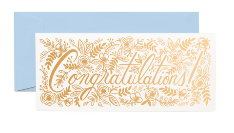 Champagne Floral Congrats Card