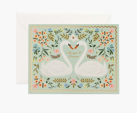 Always and Forever Swans Wedding Card