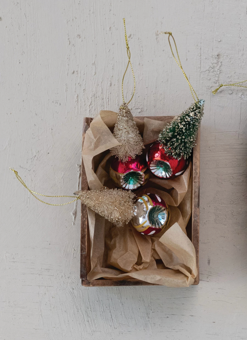 Bottle Brush Tree on Glass Ball