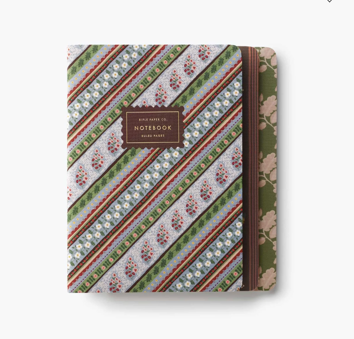 Set of Three Paisley Stitched Notebook Set