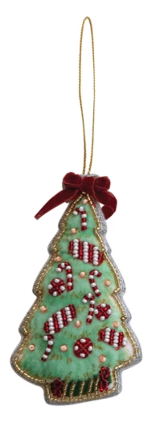 Hand Beaded Christmas Tree Ornament
