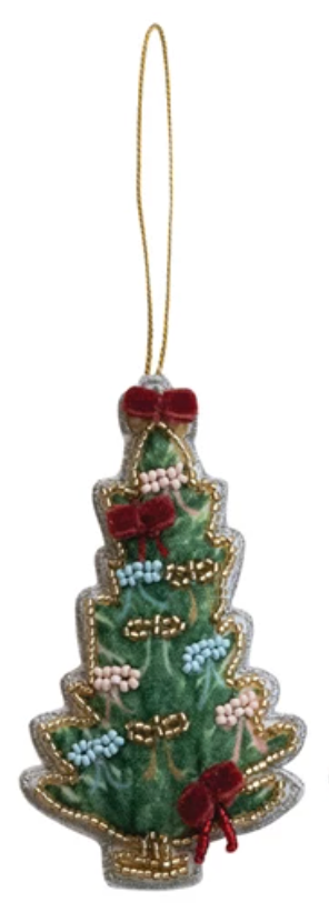 Hand Beaded Christmas Tree Ornament