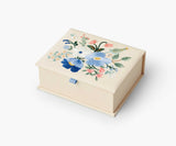 Garden Party Blue Embroidered Keepsake Box