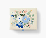 Garden Party Blue Embroidered Keepsake Box