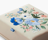 Garden Party Blue Embroidered Keepsake Box