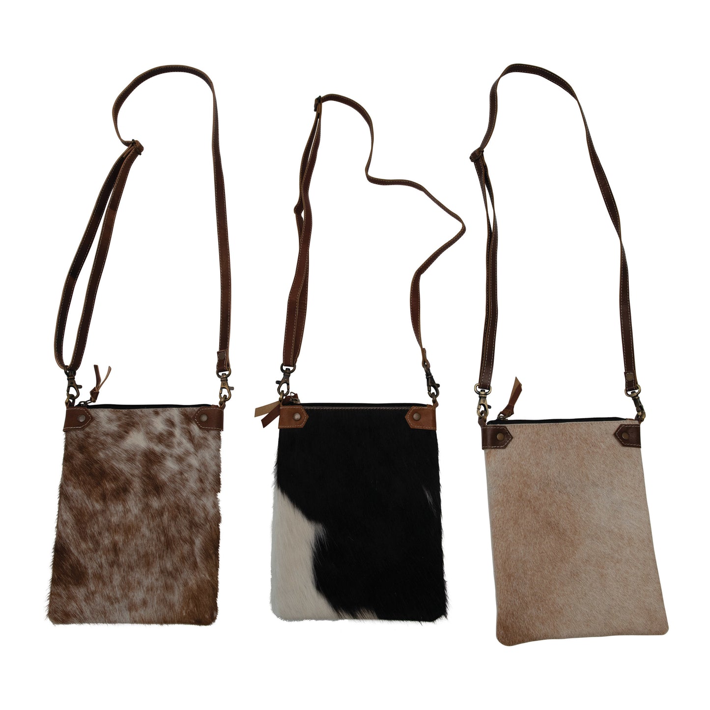 Goat Fur and Leather Cross-Body Bag
