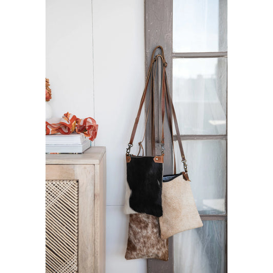 Goat Fur and Leather Cross-Body Bag