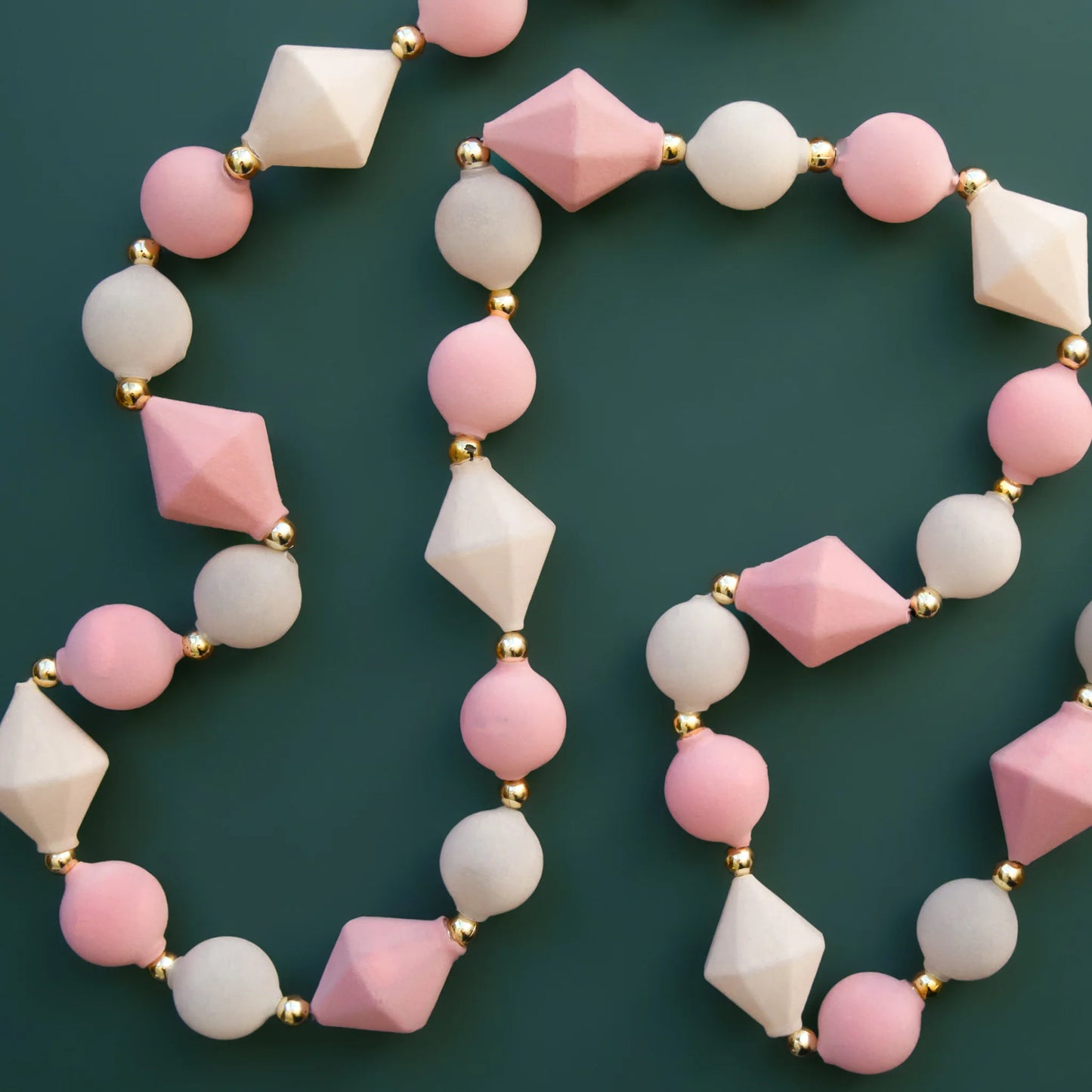 Flocked Glass Garland // Pink