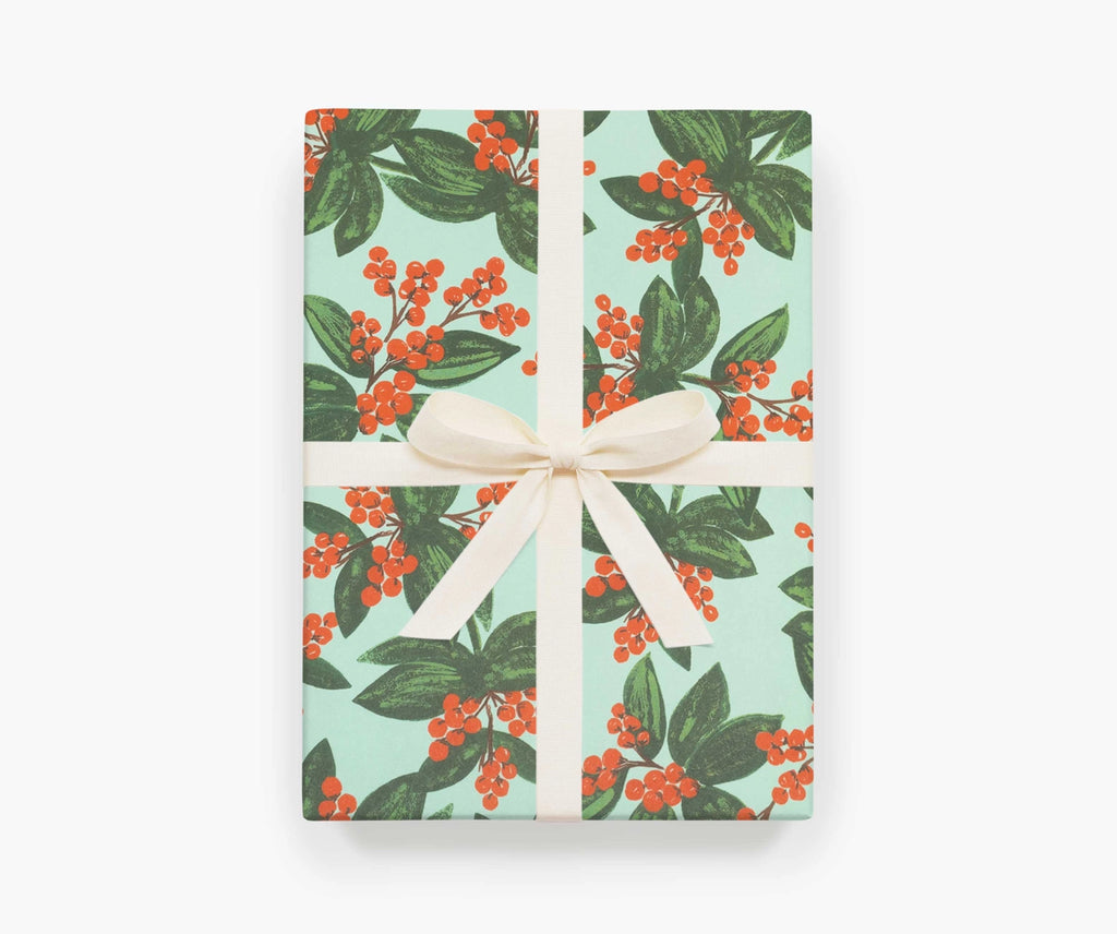 Winterberries Mistletoe Wrapping Sheets