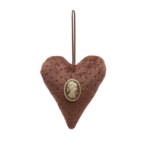 Velvet Heart Ornament with Finish Cameo