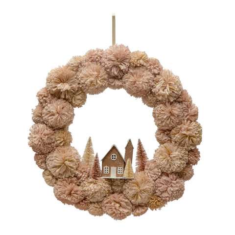 Pom Pom Village Wreath