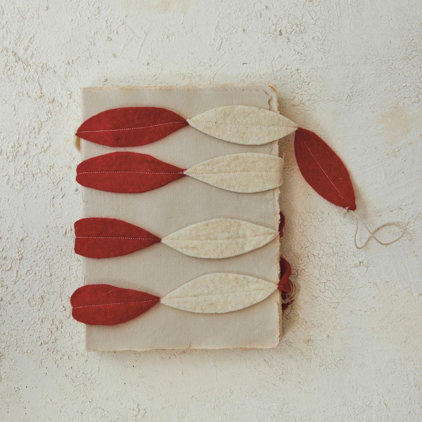 Wool Red and White Garland