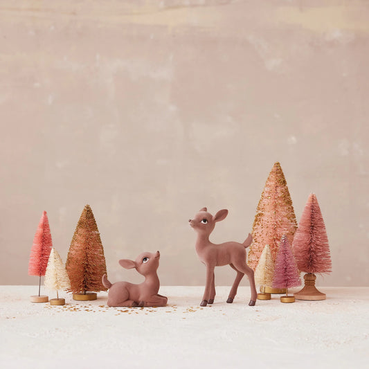 Flocked Holiday Fawn