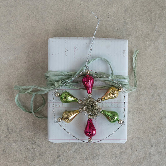 Vintage Style Glass Snowflake Ornament