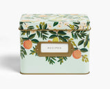 Citrus Floral Recipe Tin with Cards