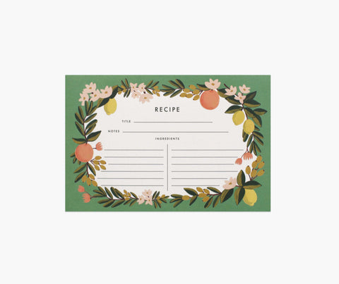 Citrus Floral Recipe Cards