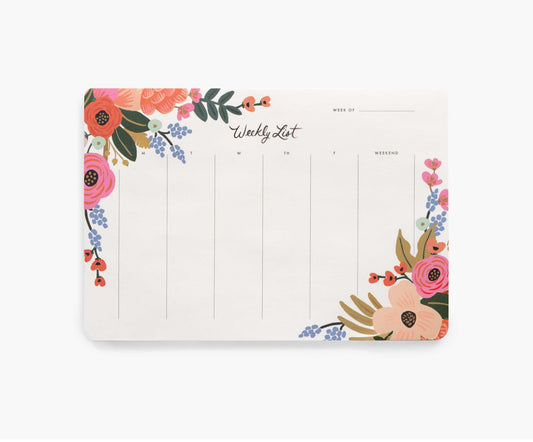 Lively Floral Weekly Desk Pad