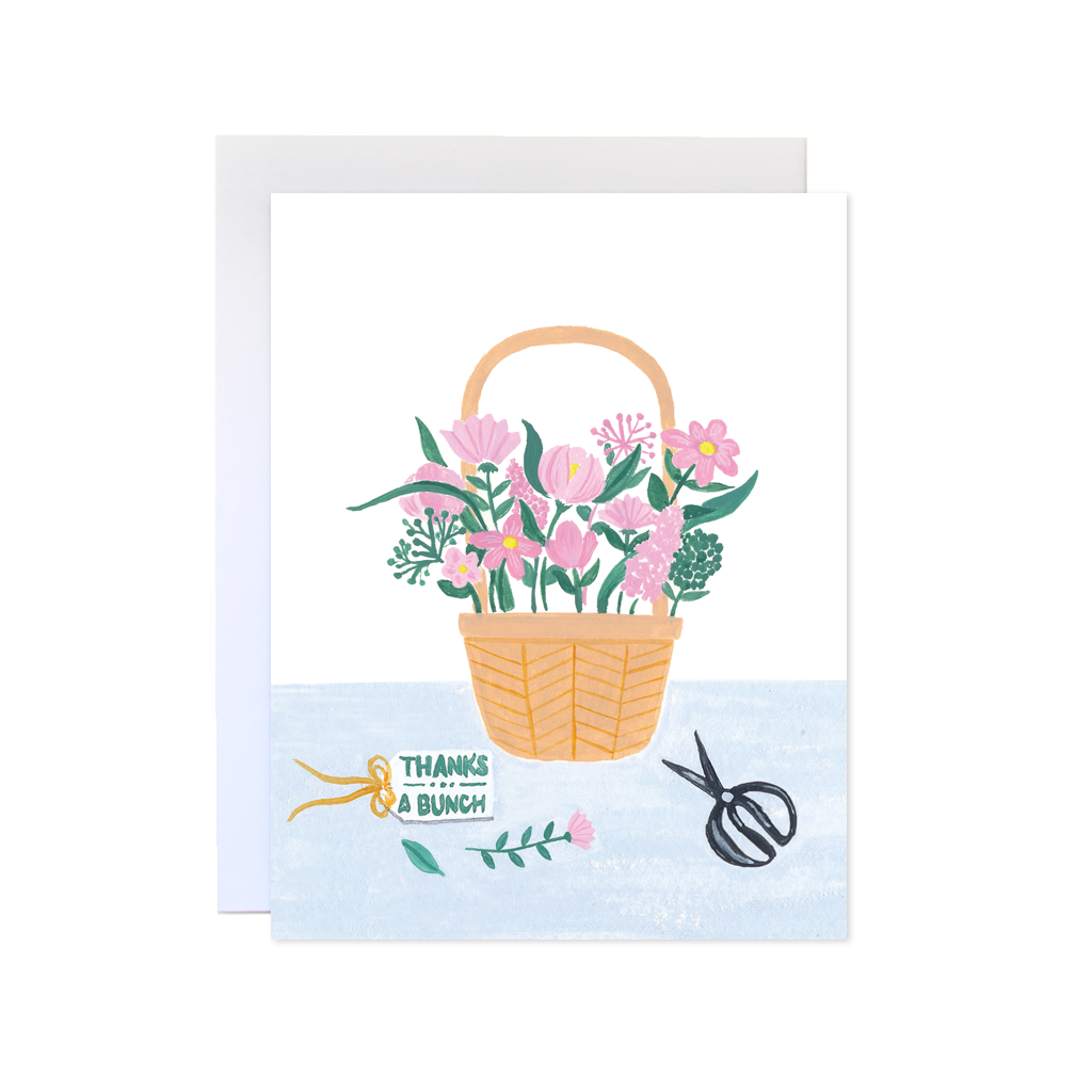 Flower Basket “Thanks a Bunch” Card