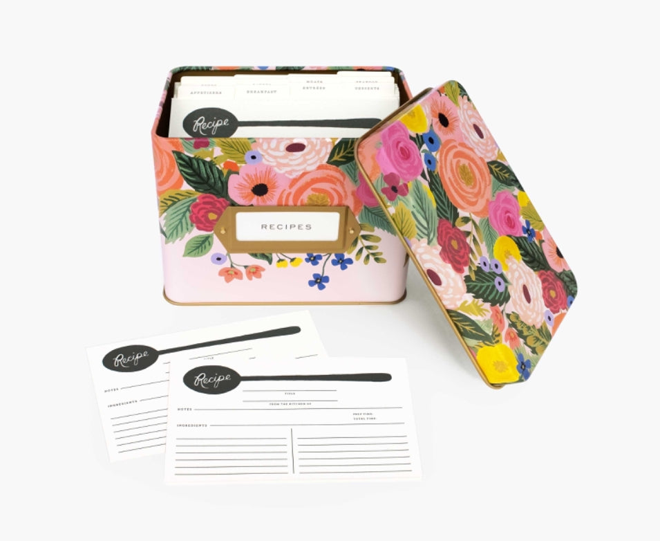 Juliet Rose Recipe Tin with Cards