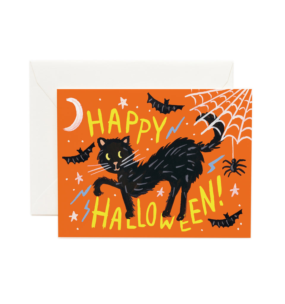 Black Cat Halloween Card