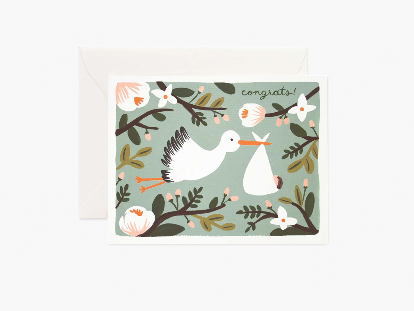 Congrats Stork Greeting Card