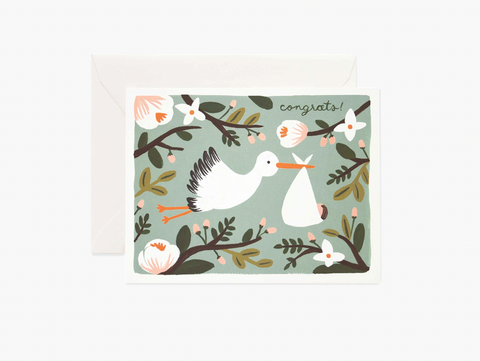 Congrats Stork Greeting Card
