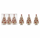 Set of Three Bottle Brush Trees w/ Ornaments