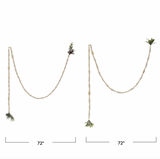 Wood Bead Garland with Greenery Tassel, 2 Styles