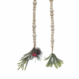 Wood Bead Garland with Greenery Tassel, 2 Styles