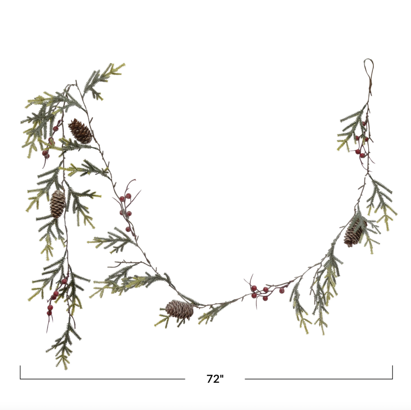 Faux Spruce Garland with Berries and Pinecones