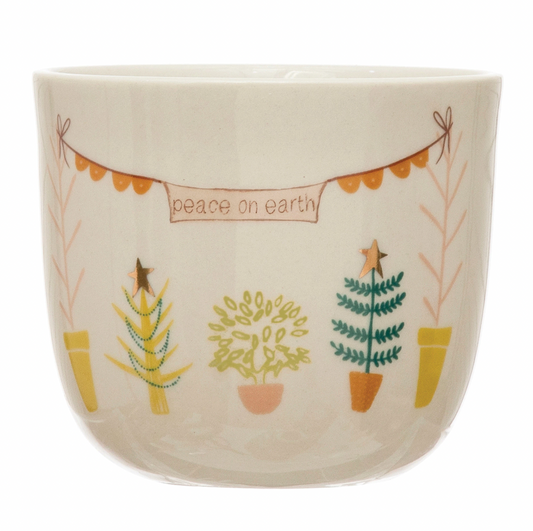 Peace on Earth Planter/Votive Holder with Trees