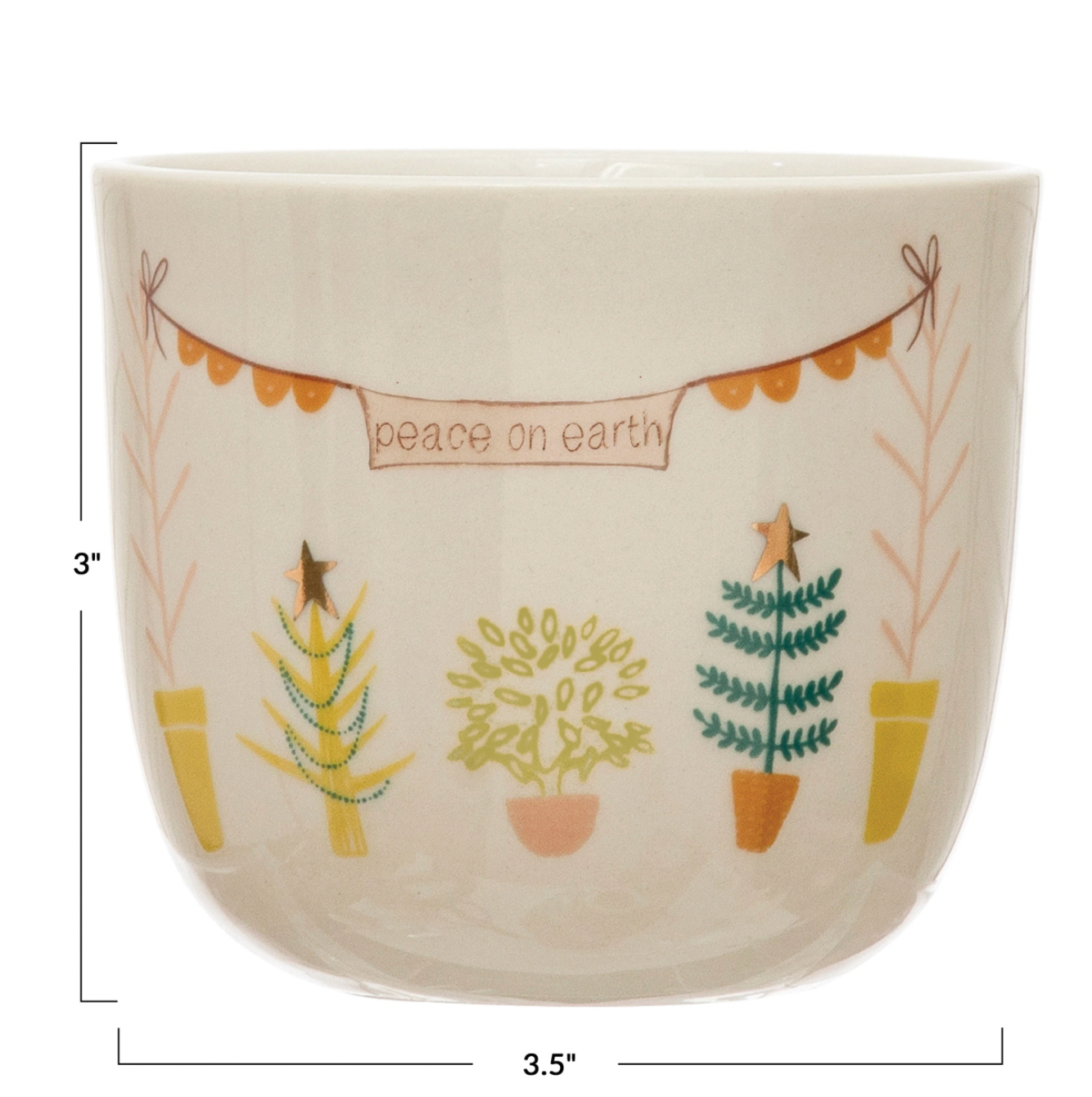 Peace on Earth Planter/Votive Holder with Trees