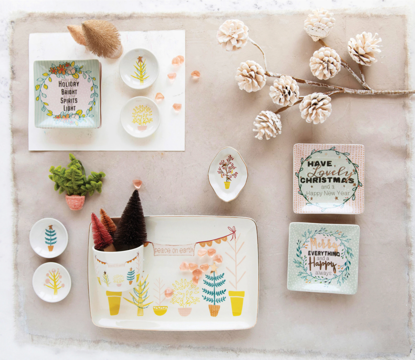 Peace on Earth Planter/Votive Holder with Trees