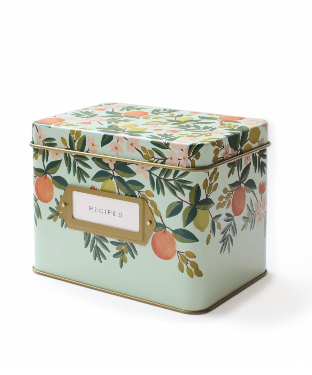 Citrus Floral Recipe Tin with Cards
