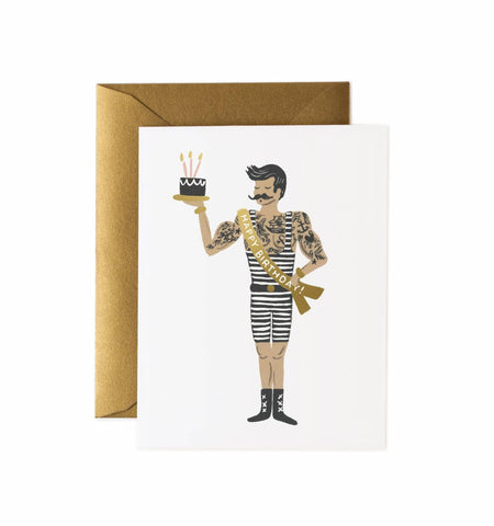 Strongman Birthday Greeting Card