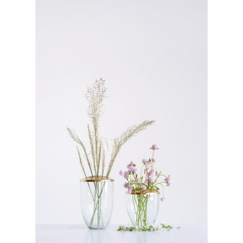 Glass Vase with Flower Frog Lid