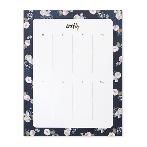 Blue Florals Agenda Pad