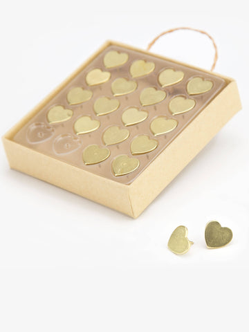 Gold Heart Metal Push Pins