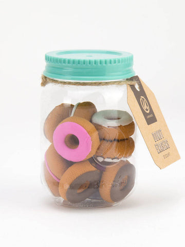 Mason Jar Donut Erasers, Assorted Colors