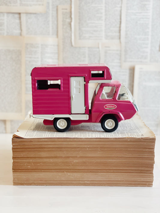 Vintage Pink Tonka Camper Toy Truck