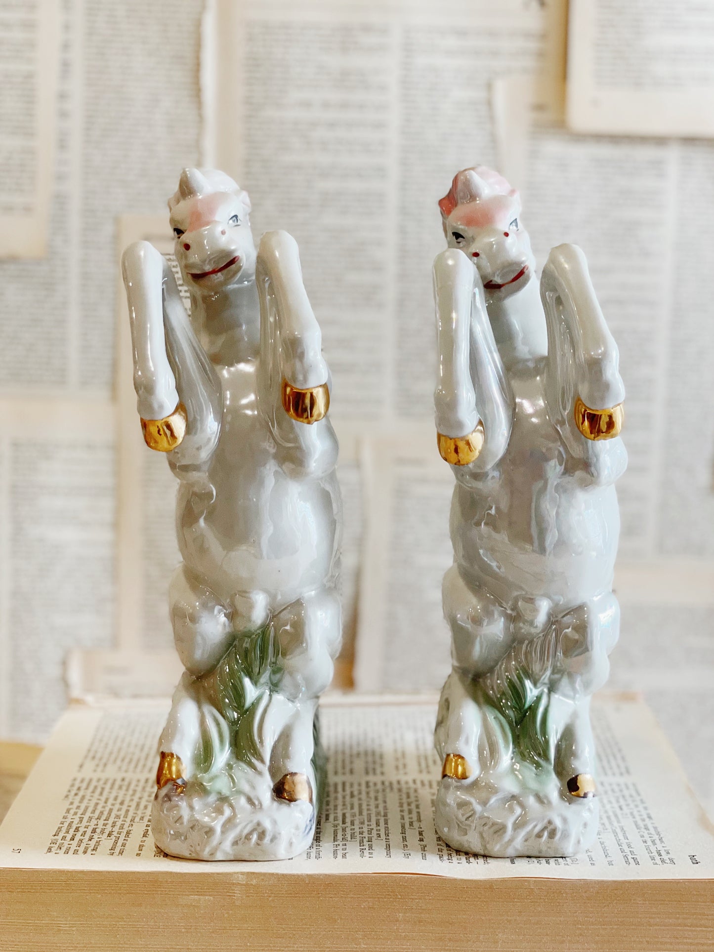 Vintage Matching Horses // Mantel Piece