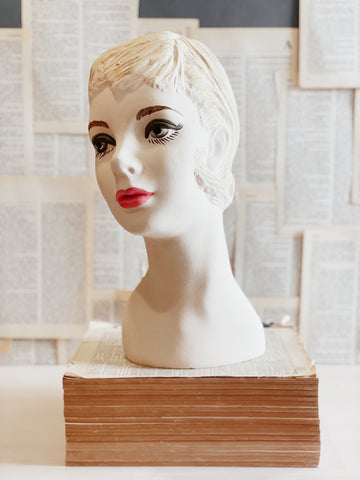 Vintage Life Size Mannequin Head // Hat Stand // Store Display