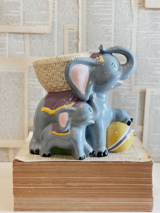 Vintage Hand Painted Dumbo Planter // Elephant