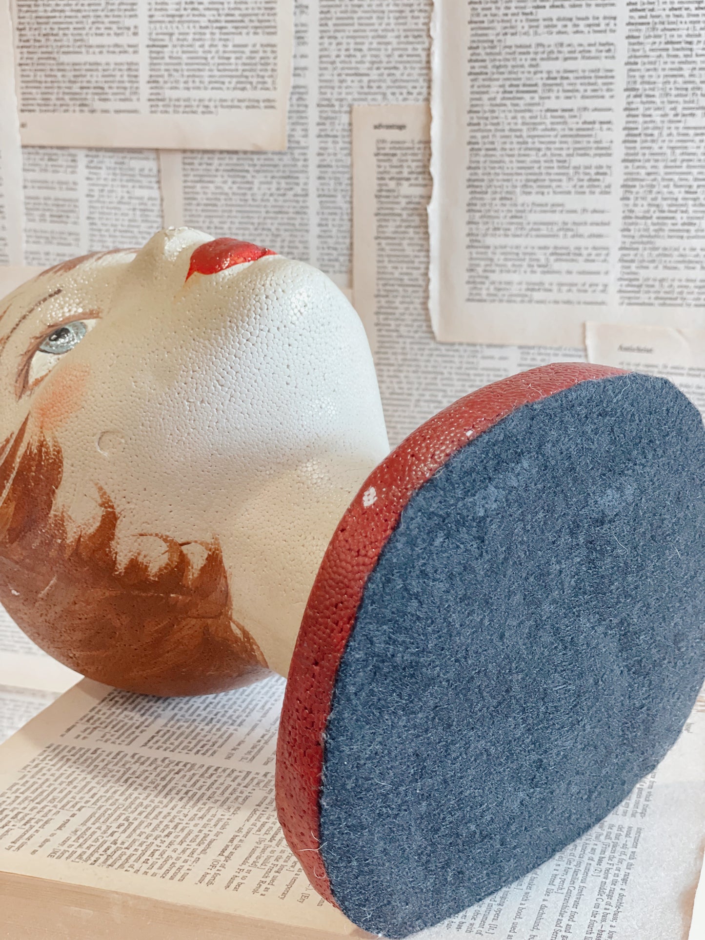 Vintage Hand Painted Mannequin Head // Hat Rest