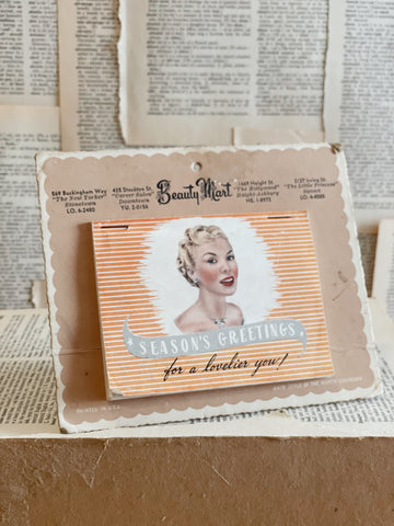 Vintage Salon Calendar // Advertising // Beauty Mart // 1954