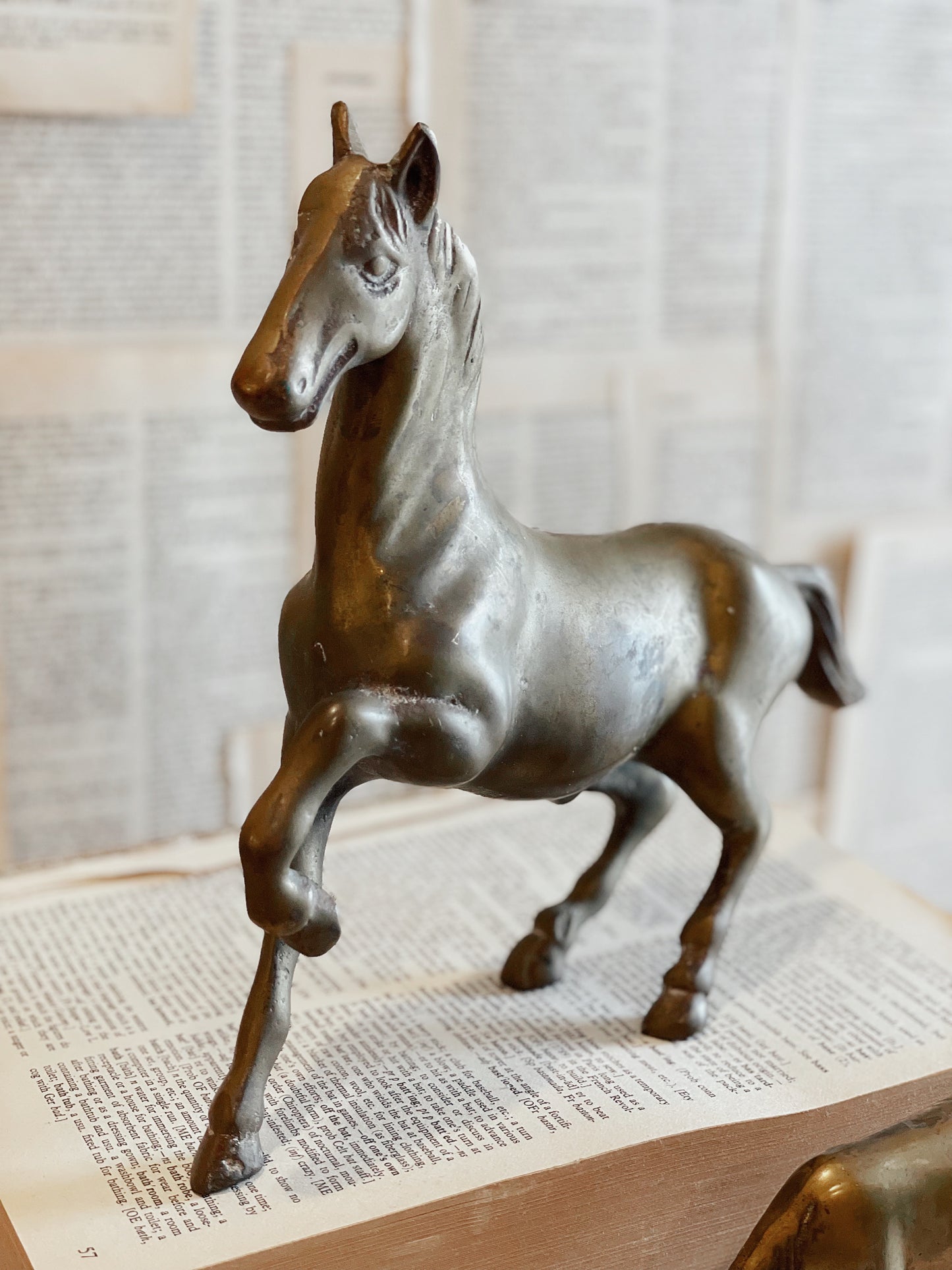 Vintage Brass Horse and Colt