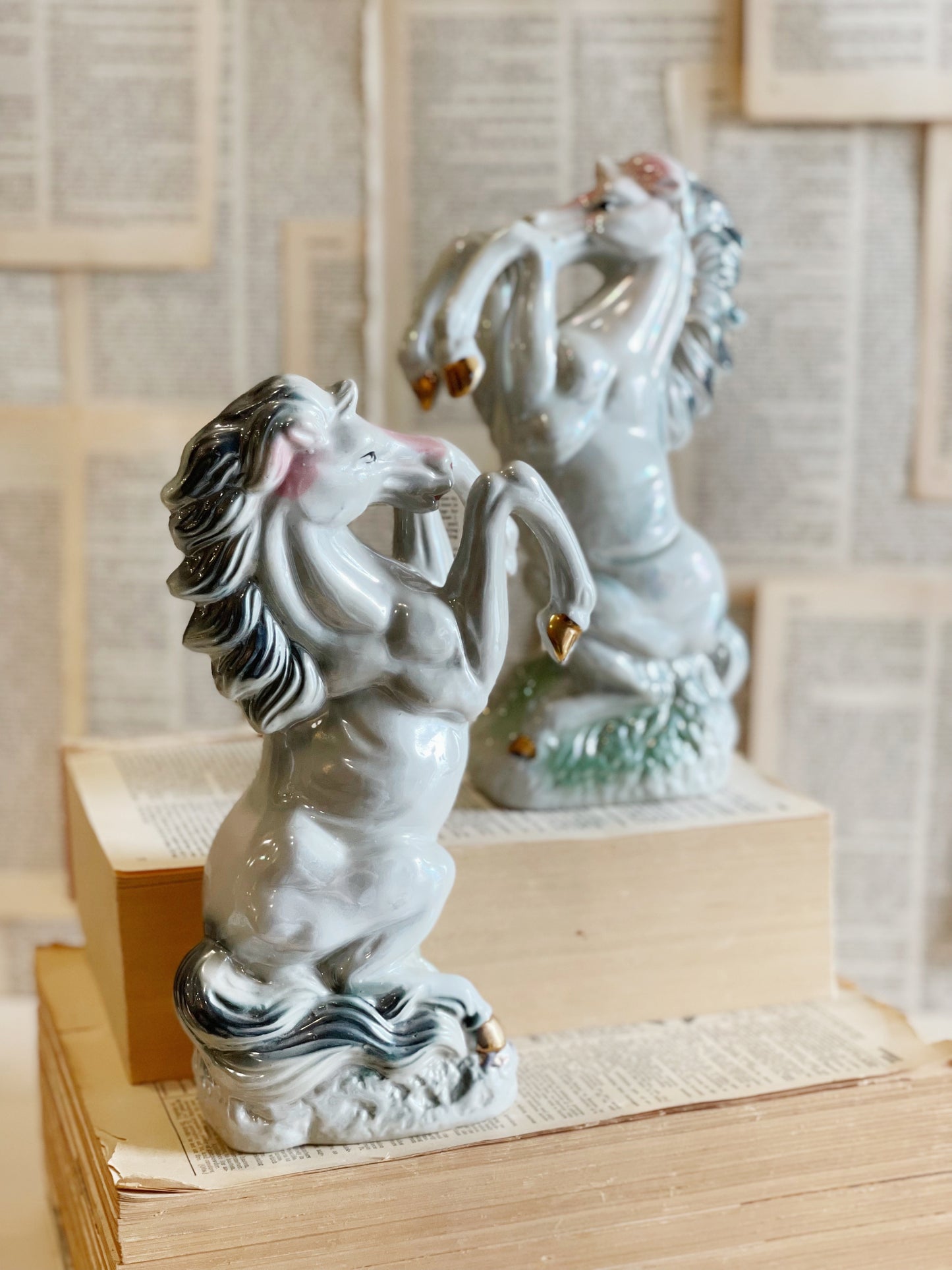 Vintage Matching Horses // Mantel Piece