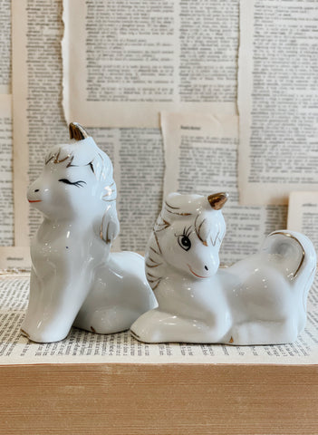 Vintage Ceramic Unicorn Figurines